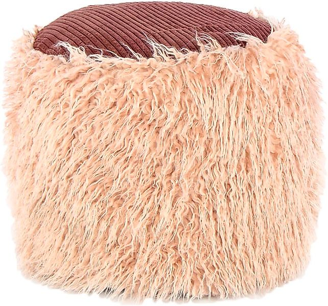 Kayoom Pouf "Fellpouf Bobtail 125, Fellhocker in zweifarbigem Design" 1 Stk günstig online kaufen