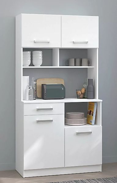 Parisot Buffet Parisot Buffet Uno 11 4 Türen, 1 Schublade, in Weiss - 90x17 günstig online kaufen