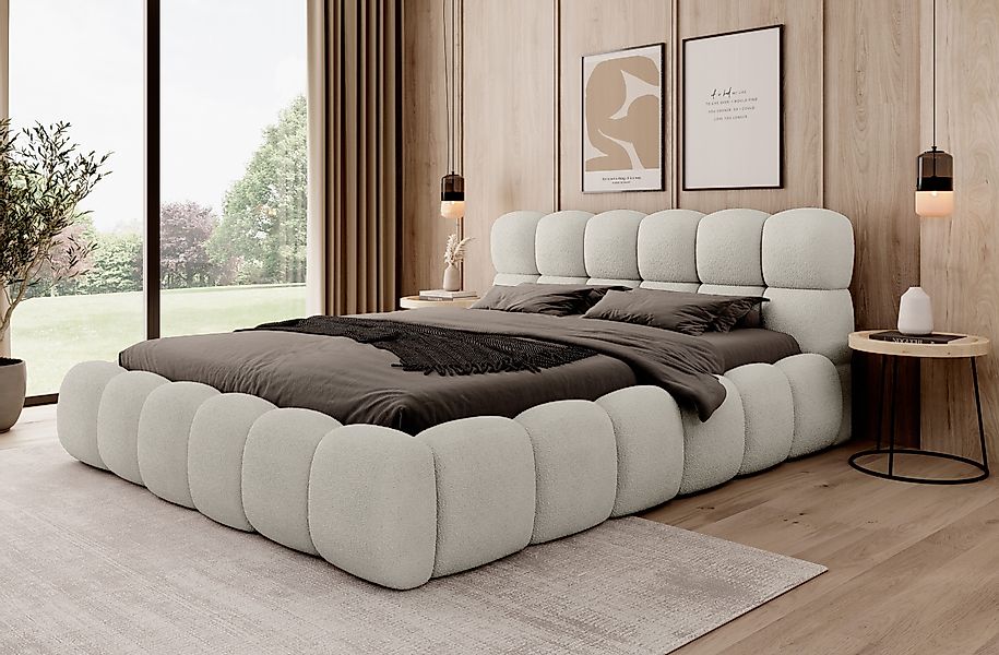 thematys Polsterbett mit Bettkasten, Stauraumbett, Bouclé günstig online kaufen