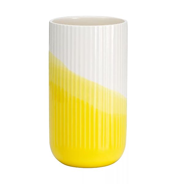 Vitra - Herringbone Vase geriffelt - gelb/glasiert/H 25cm / Ø 13,3cm günstig online kaufen