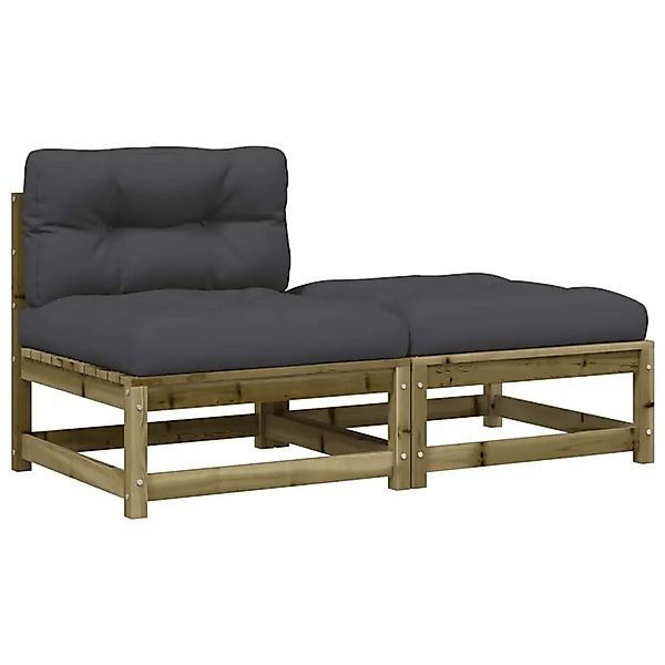 vidaXL Gartensofa ohne Armlehnen mit Kissen und Hocker 838132 günstig online kaufen