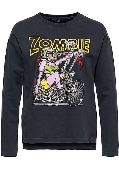 QueenKerosin Langarmshirt Zombie Queen (1-tlg) mit Enzymwash-Effekt und Fro günstig online kaufen