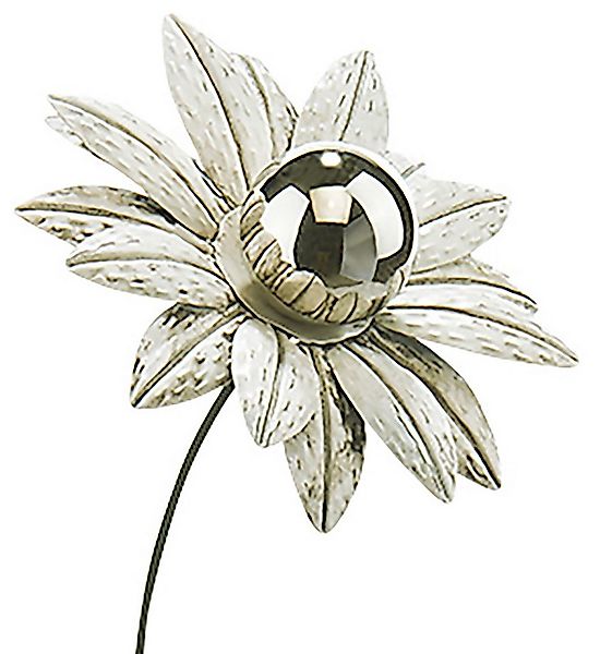 Kobolo Gartenstecker Dekostecker Blume white flower H 89 cm (aus Metall) günstig online kaufen