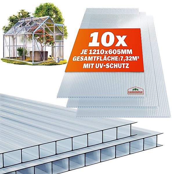 Gardebruk Hohlkammerplatte, 10x Doppelstegplatten 6mm Zuschneidbar Polycarb günstig online kaufen