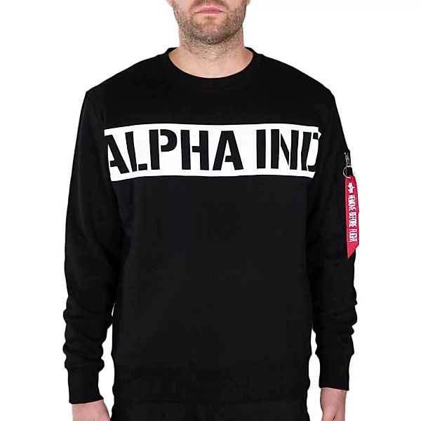 Alpha Industries Printed Stripe Sweatshirt XL Black günstig online kaufen