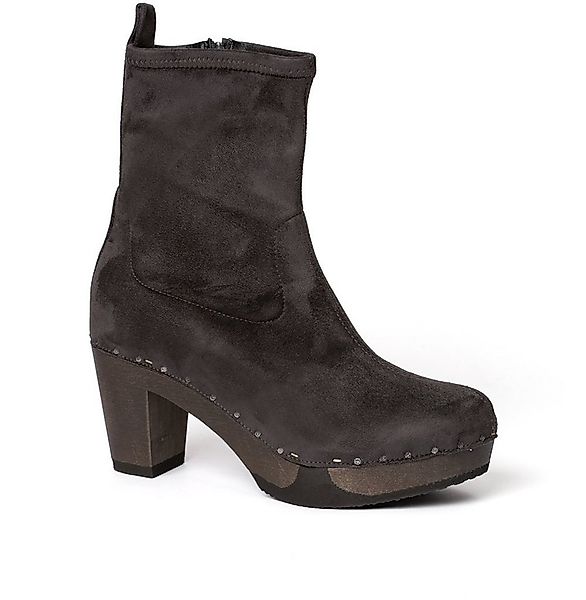 Softclox FABIA vegan Velourseffekt grau (dunkel), Winter, Holz, Clogs, Dame günstig online kaufen