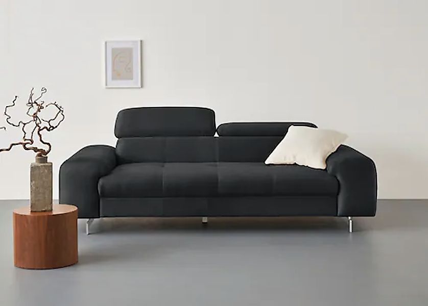 COTTA 3-Sitzer »Chef«, Big-Sofa mit Kopfteilverstellung, edle Metallkufen günstig online kaufen