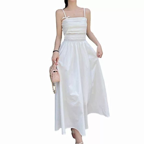 KIKI A-Linien-Kleid Personalisiertes, einfarbiges, plissiertes Strapskleid günstig online kaufen
