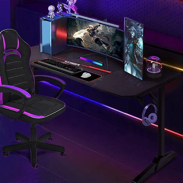 GUNJI Gamingtisch Computer Schreibtisch mit Becherhalter, günstig online kaufen