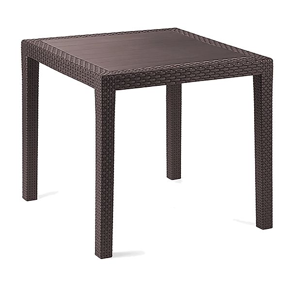 Mojawo Bistrotisch Kunststoff 79x79xH72cm King Mokka ECKIG Balkontisch Gart günstig online kaufen