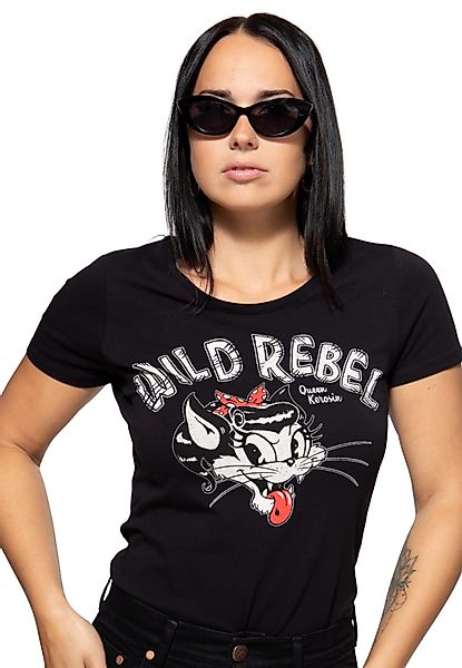 QueenKerosin Kurzarmshirt Wild Rebel mit Cartoon günstig online kaufen