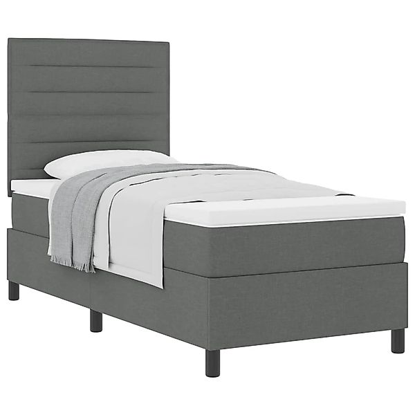 vidaXL Boxspringbett mit Matratze Dunkelgrau 90 x 200 cm Stoff 3339281 günstig online kaufen