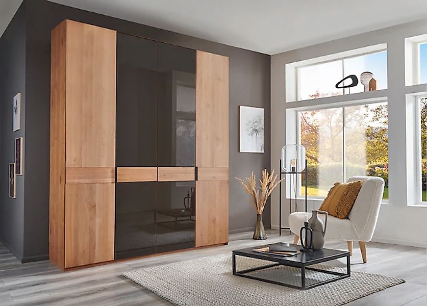 WIEMANN Kleiderschrank "Cardiff, Massivholztüren in Kombination mit Glas- o günstig online kaufen