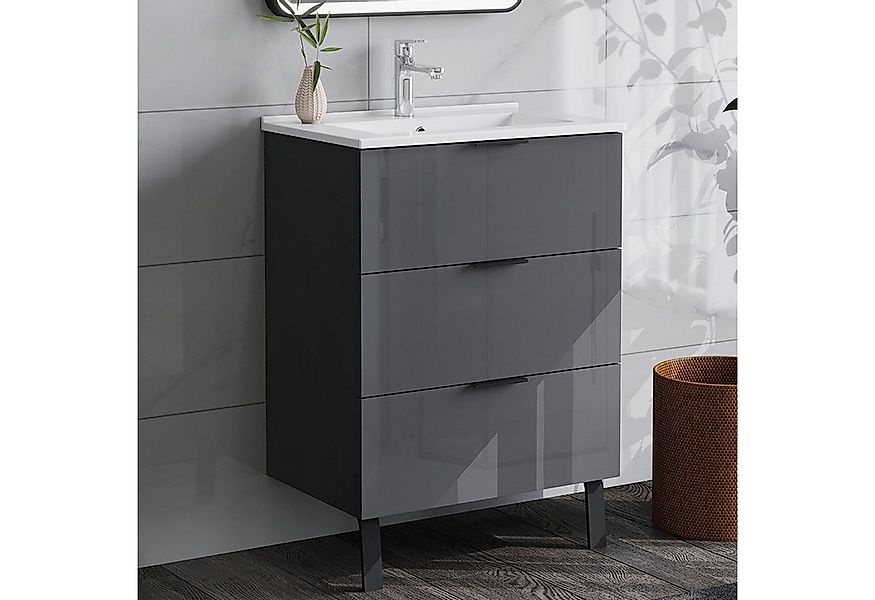 duschspa Waschtisch Badmöbel Set Waschbecken mit Unterschrank Badezimmer Mö günstig online kaufen