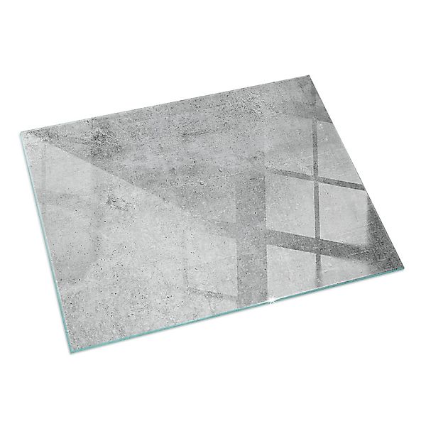 Tulup Glasplatte für Kamin Rohbetonstruktur Kamin Glasplatte Rechteck 120x8 günstig online kaufen