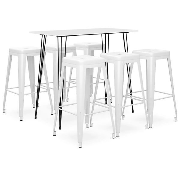 vidaXL 7-tlg. Bar-Set Weiß Modell 9 günstig online kaufen