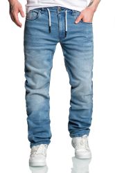 Amaci&Sons Straight-Jeans COPPELL Sweathose im Denim günstig online kaufen