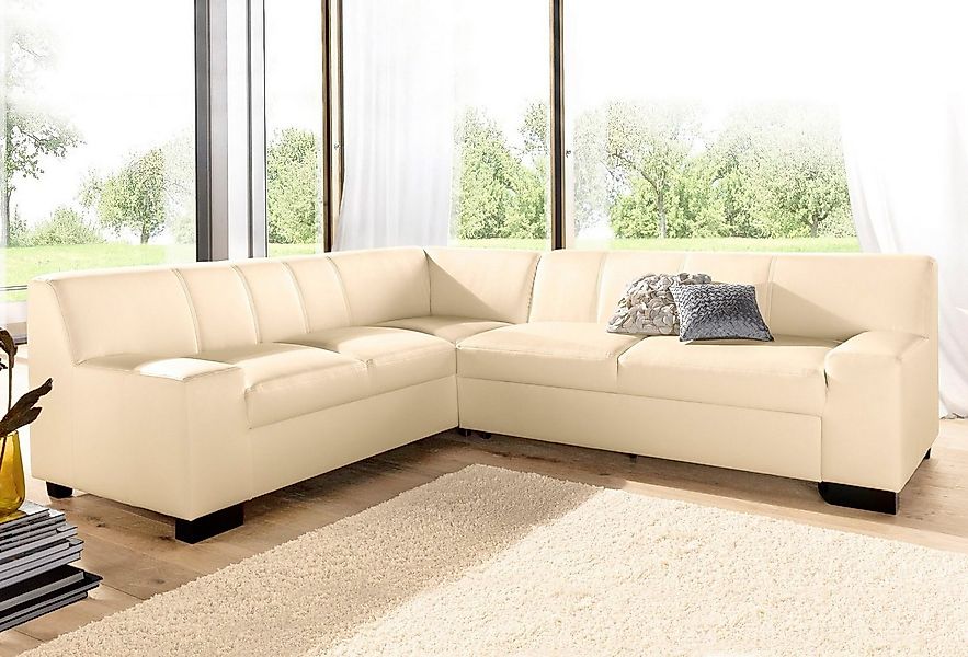 DOMO collection Ecksofa Norma Top, elegant und modern, flache Armlehnen, L- günstig online kaufen