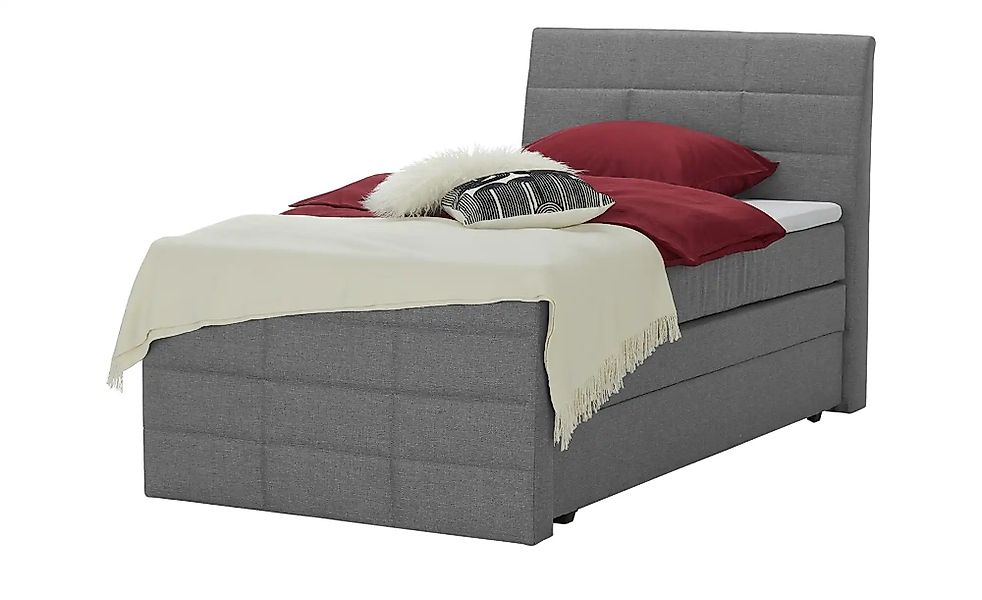 Boxspringbett mit Bettkasten und Topper Baron ¦ grau ¦ Maße (cm): B: 109 H: günstig online kaufen