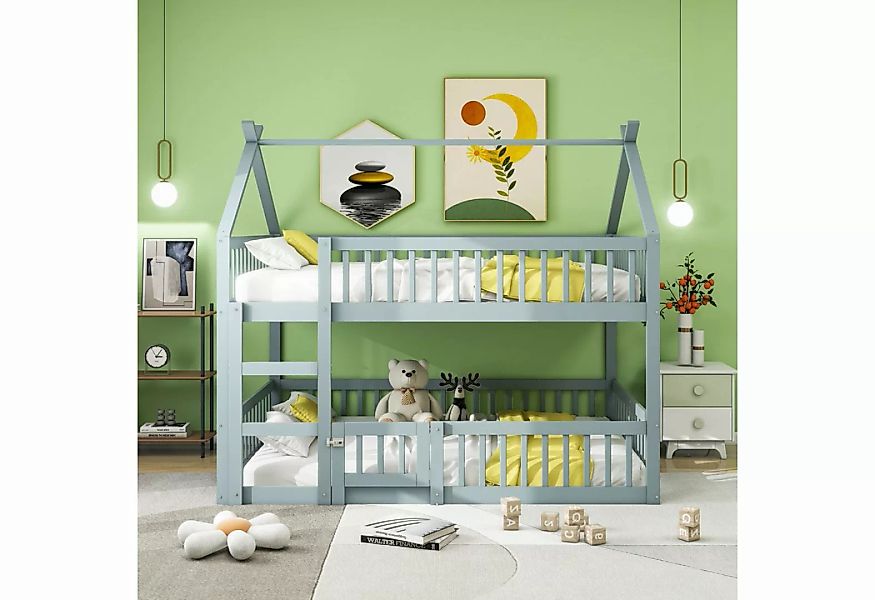 REDOM Etagenbett Jugendbett, Kinderbett mit Treppe, Loft Design (Etagenbett günstig online kaufen