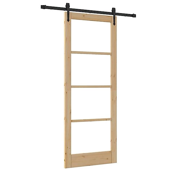 vidaXL Schiebetür ORKDAL Braun 83 x 211 cm Holz und Metall 3332447 günstig online kaufen