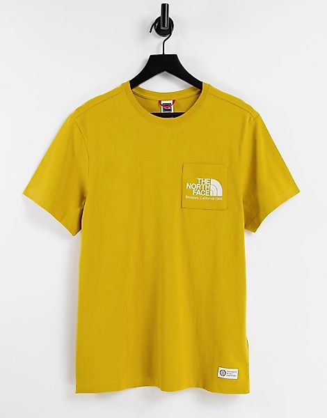 The North Face – Berkley California – T-Shirt in Gelb mit Brusttasche günstig online kaufen