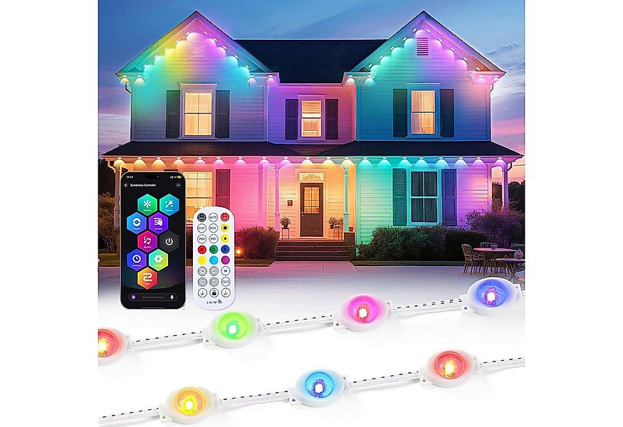 Elegear LED-Lichterkette Permanente Außenbeleuchtung Weihnachtsdeko 15M mit günstig online kaufen