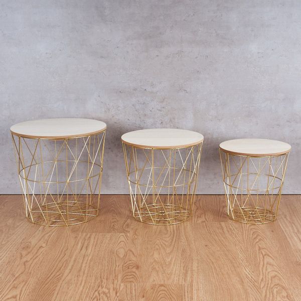 Levandeo® Couchtisch, 3er Set Beistelltisch Metall günstig online kaufen