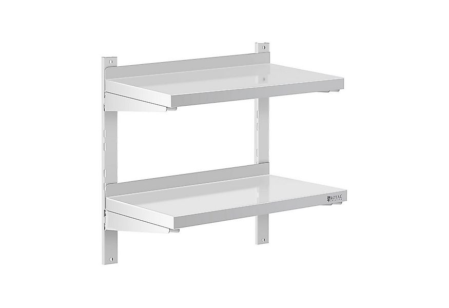 Royal Catering Hängeregal 60 x 30 cm Wandbord Doppel Wandregal Edelstahl Re günstig online kaufen