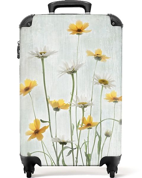NoBoringSuitcases.com© Hartschalen-Trolley Blumen - Gelb - günstig online kaufen