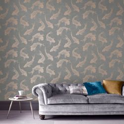 Superfresco Easy Vliestapete »Superfresco Easy Vliestapete Fisch Kupfer Gra günstig online kaufen