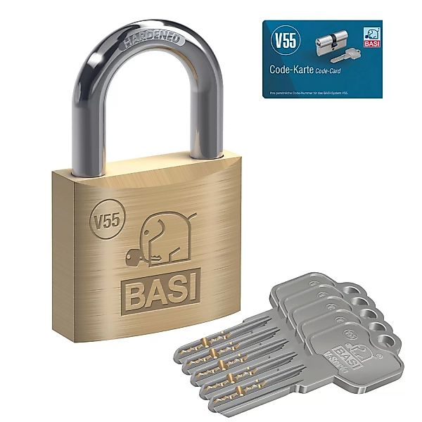 Basi - V55 - Vorhangschloss - 50 mm - Messing - Verschiedenschließend günstig online kaufen