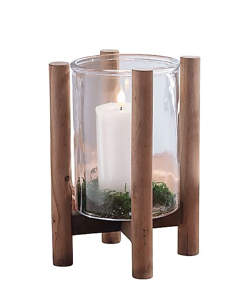 Dekoleidenschaft Windlicht Windlicht "Sixties" Holzgestell mit günstig online kaufen