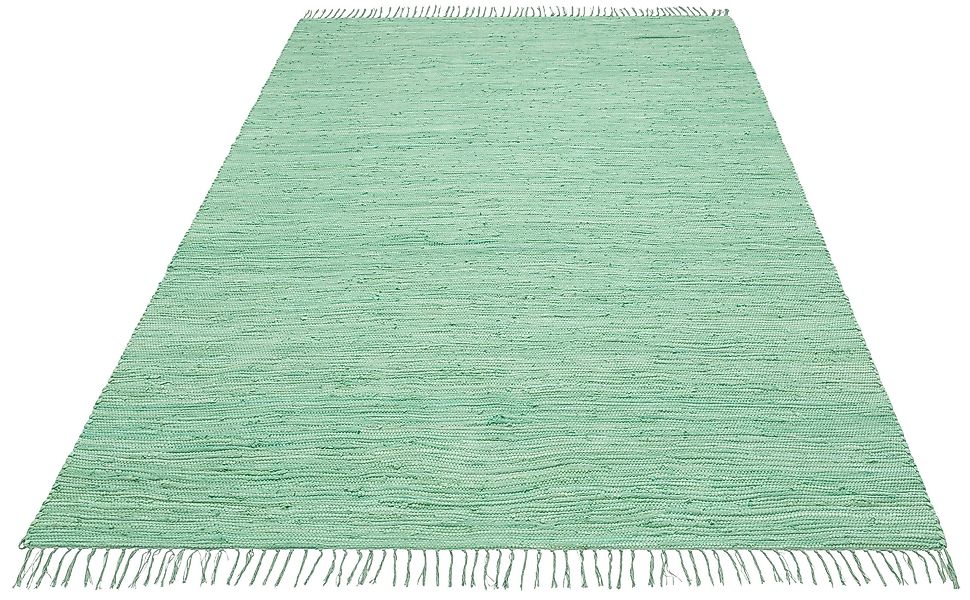 my home Teppich »Paul«, rechteckig, 5 mm Höhe, Wendeteppich, Uni, handgeweb günstig online kaufen
