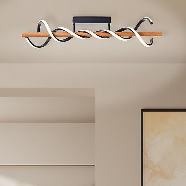 Brilliant LED Deckenleuchte »Amalia«, 80 cm, 5200 lm, 3000K, dimmbar, Holz, günstig online kaufen