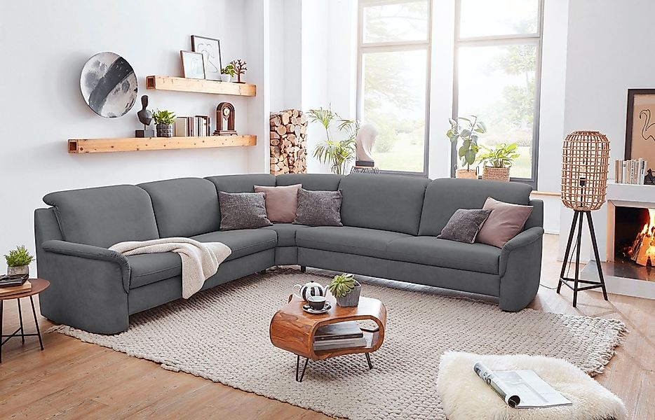 VILLA BECK Ecksofa »Garda L-Form«, (4 St.), inklusive Kopfteilverstellung, günstig online kaufen