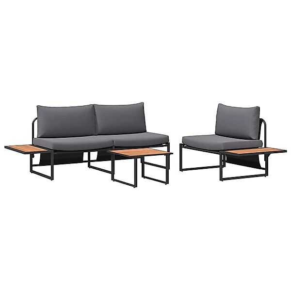 vidaXL Garten Essgruppe 3-Tlg Anthrazit Stahl 3335891 günstig online kaufen