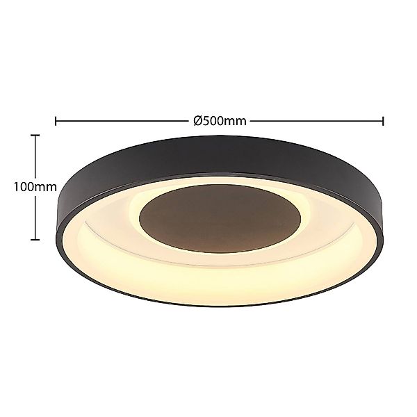 Lindby Izan LED-Deckenleuchte, RBGW, schwarz günstig online kaufen