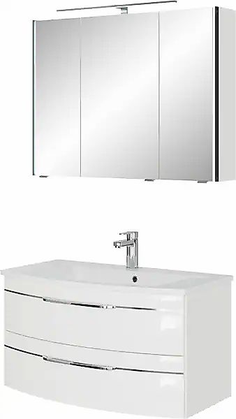 Saphir Badmöbel-Set »Serie 7045 2-teilig Mineralmarmor-Waschtisch mit LED-S günstig online kaufen