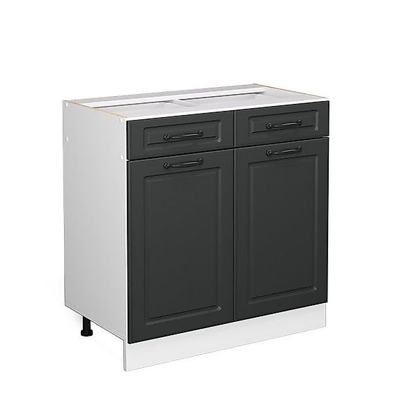 Vicco Küchenunterschrank R-Line Anthrazit Landhaus/Weiß 80 cm ohne Arbeitsp günstig online kaufen