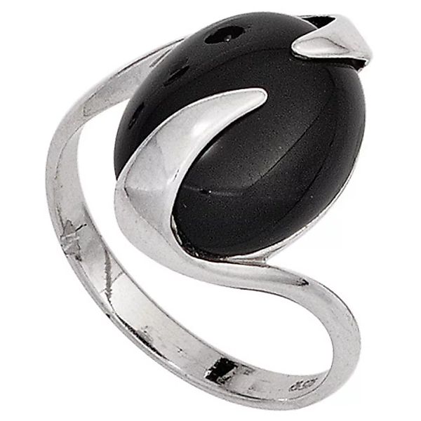 SIGO Damen Ring 925 Sterling Silber rhodiniert 1 Onyx schwarz Silberring günstig online kaufen