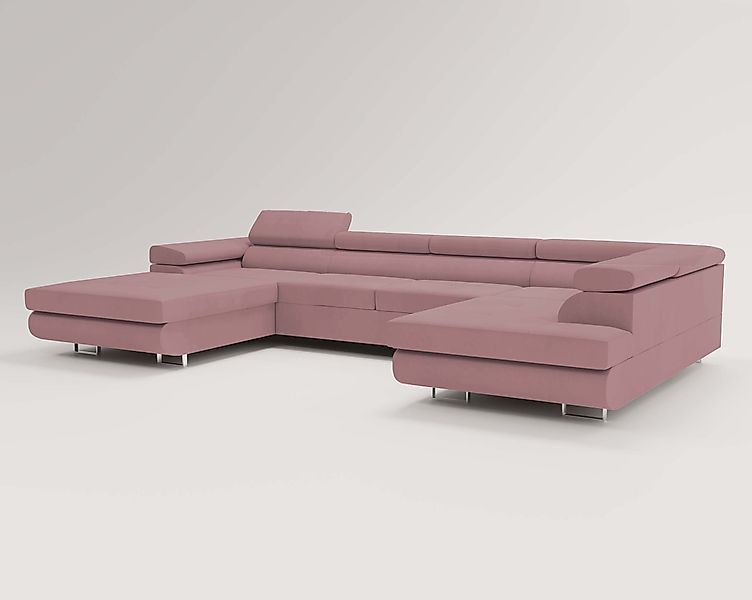 Goldstoff Wohnlandschaft mit Schlaffunktion, Couch für günstig online kaufen