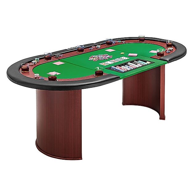 MUWO Spieltisch Pokertisch für 10 Spieler mit Dealerbereich und Chipablage günstig online kaufen