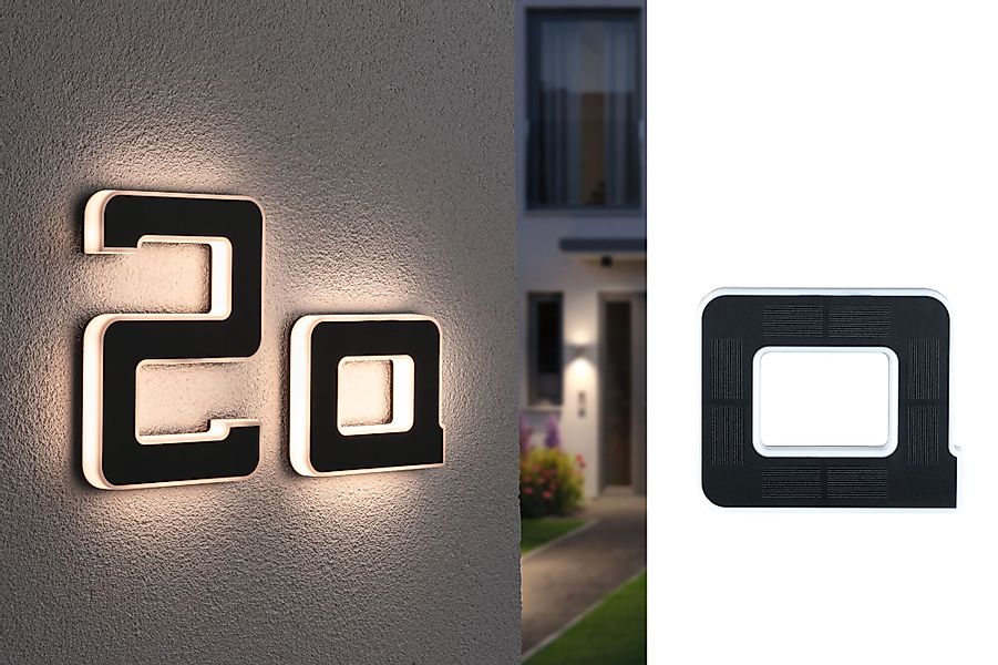 Paulmann "Solar LED Hausnummernleuchte inkl. wechselbarer Akku Buchstabe a günstig online kaufen