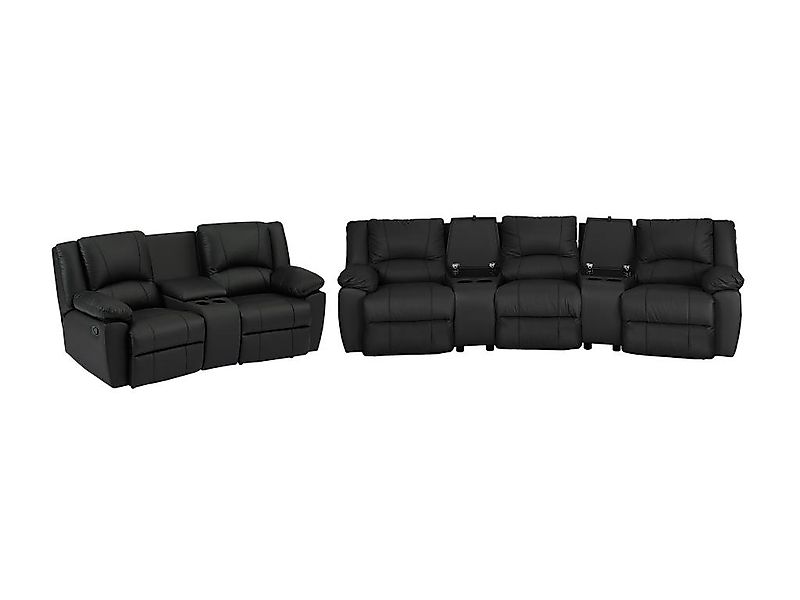 Relaxgarnitur 3- + 2-Sitzer - Rindsleder - Schwarz - AROMA günstig online kaufen