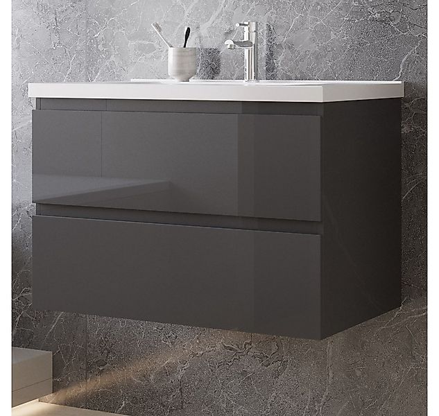 duschspa Waschtisch Badmöbel Set Waschbecken mit Unterschrank MDF, Beite 50 günstig online kaufen