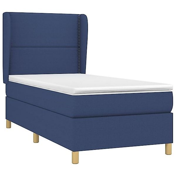 vidaXL Boxspringbett, Boxbett mit Matratze Blau 80x200 cm Stoff günstig online kaufen