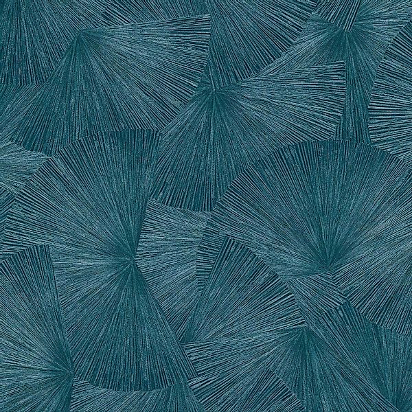 Bricoflor Blaue Tapete mit Metallic Effekt Vliestapete in Blau Ideal Fürs W günstig online kaufen
