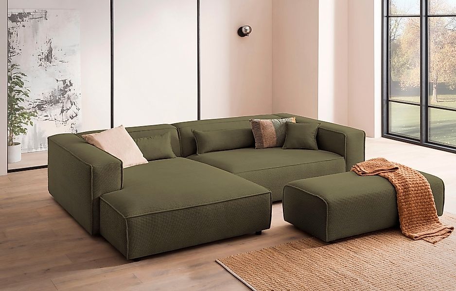 LeGer Home by Lena Gercke Ecksofa "PIARA XXL, L-Form, Schlaffunktion, Cord, günstig online kaufen