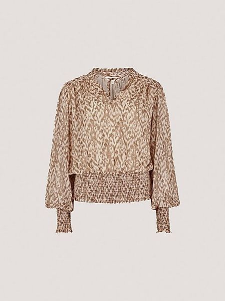 Apricot Blusentop Lurex Ikat Bluse zum Raffen, mit Smokdetails günstig online kaufen